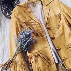 1950s western yellow leather jacket